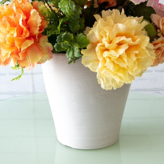 PAS055 造花アレンジメント/プラスチック合成樹脂鉢】フラワー