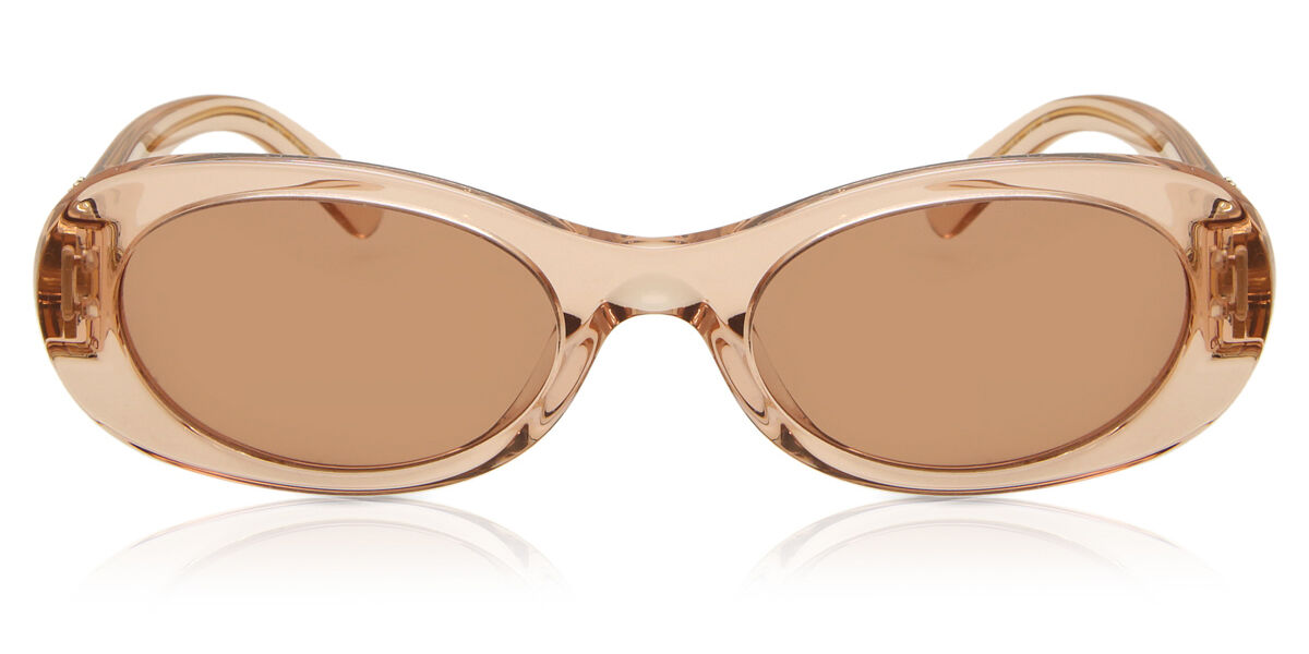 Miu Miu MU06ZS 13T1P1 Oval Transparent Hazelnut Brown Sunglasses
