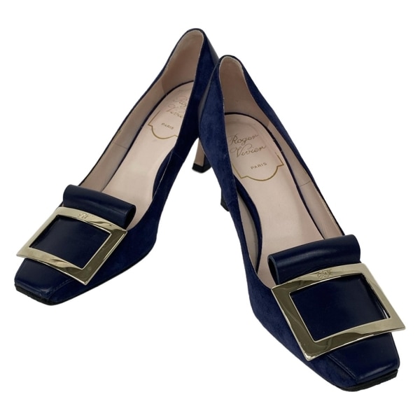 ロジェヴィヴィエ パンプス 34 レディース - ネイビー レザー