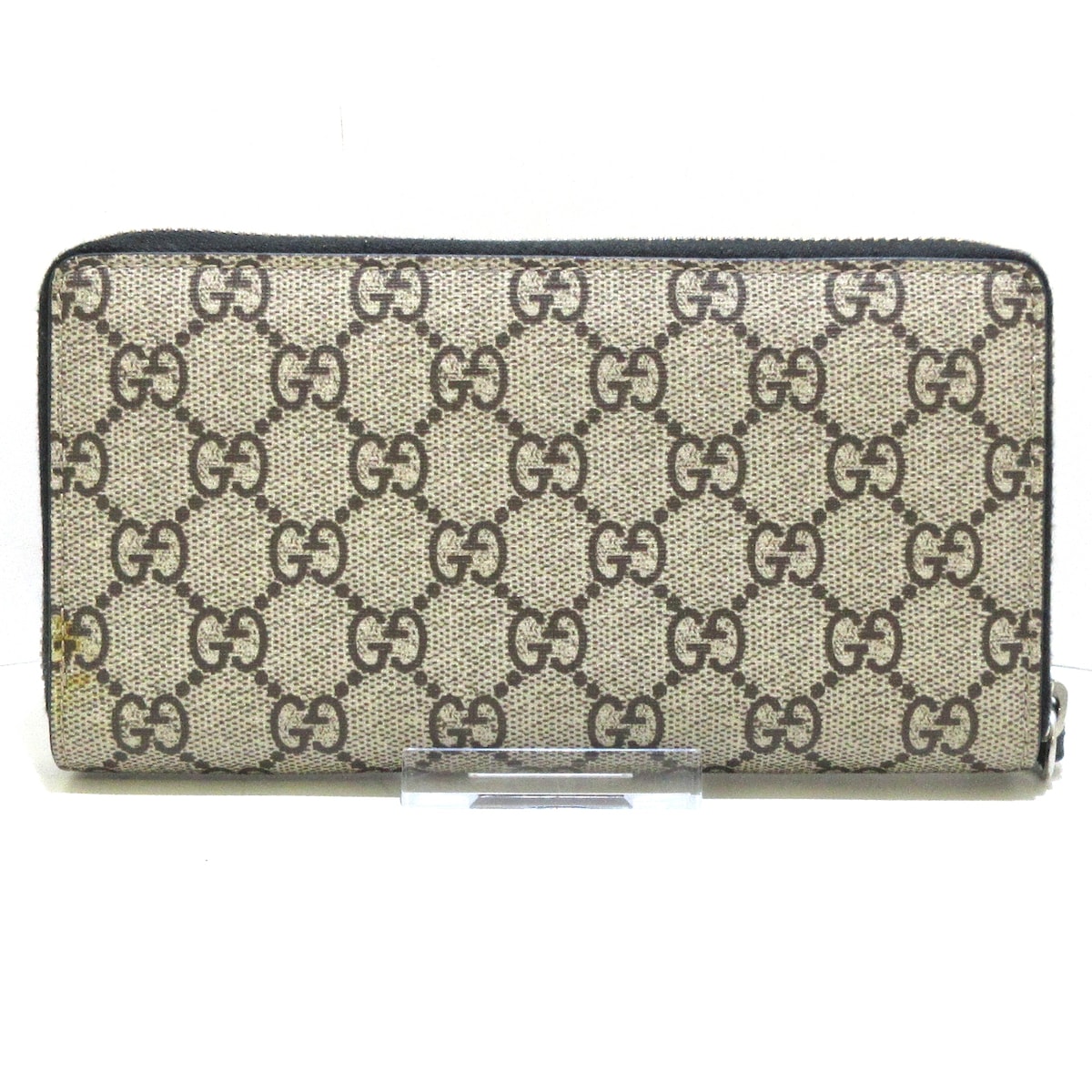 グッチ/長財布/スネークプリント GGスプリームキャンバス ジップ