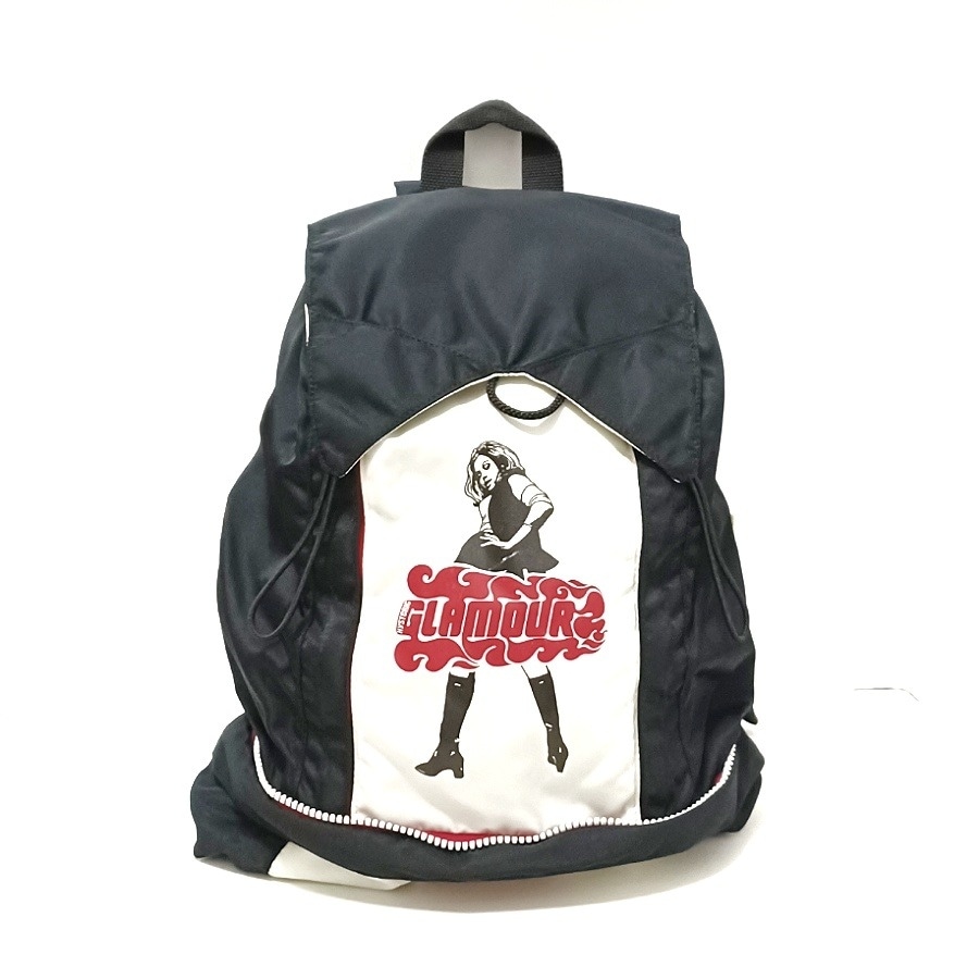 ヒステリックグラマー/リュックサック/黒×白×マルチ/ナイロンの買取