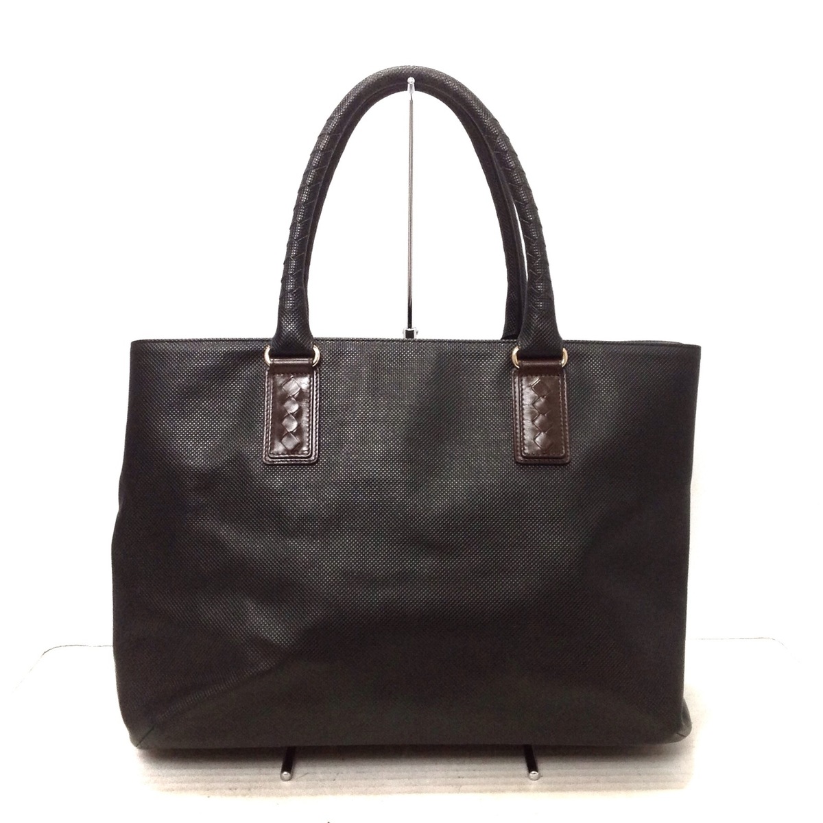 ボッテガヴェネタ/トートバッグ/マルコポーロ/黒×ダークブラウン/PVC