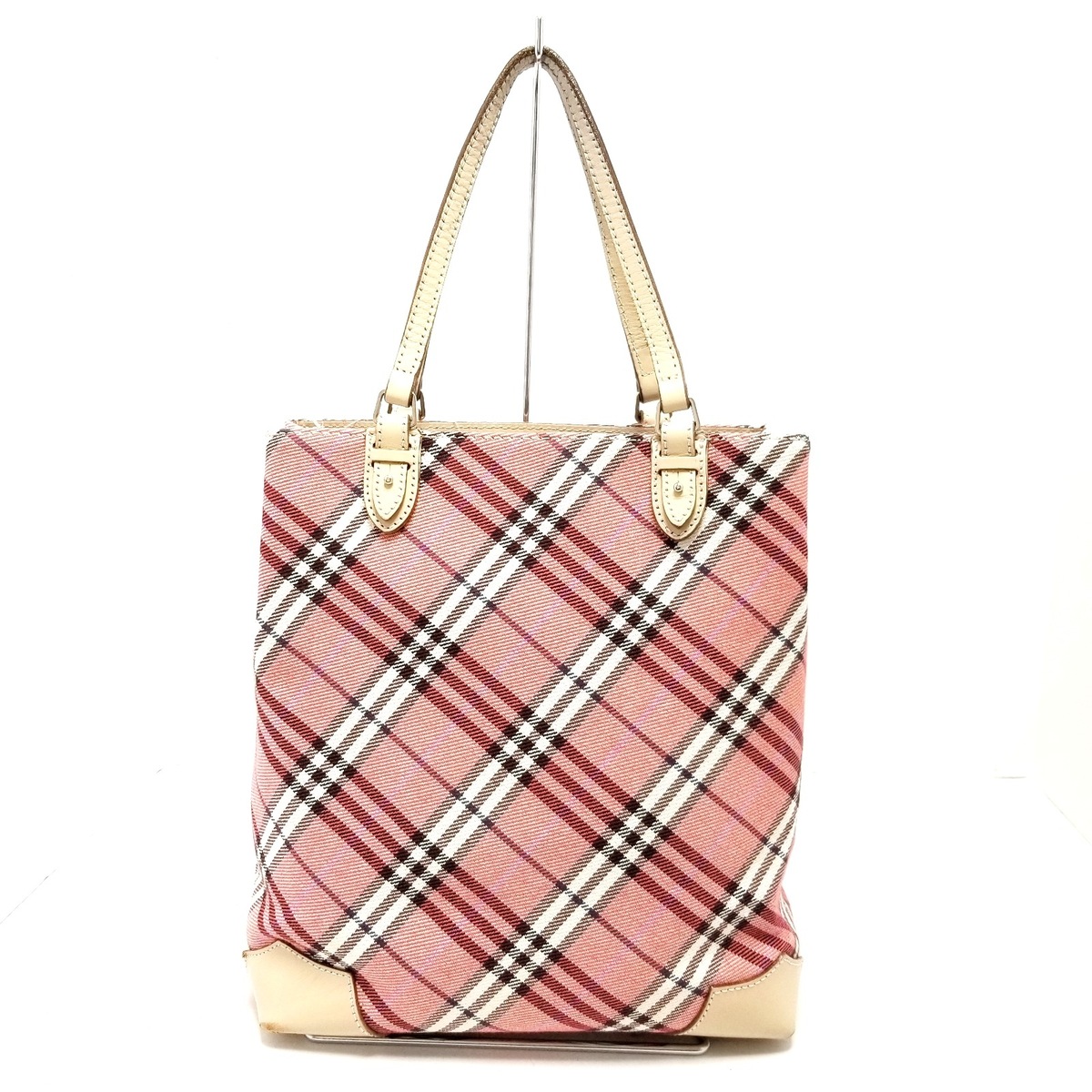 バーバリーブルーレーベル/トートバッグ/ピンク×ベージュ×マルチ