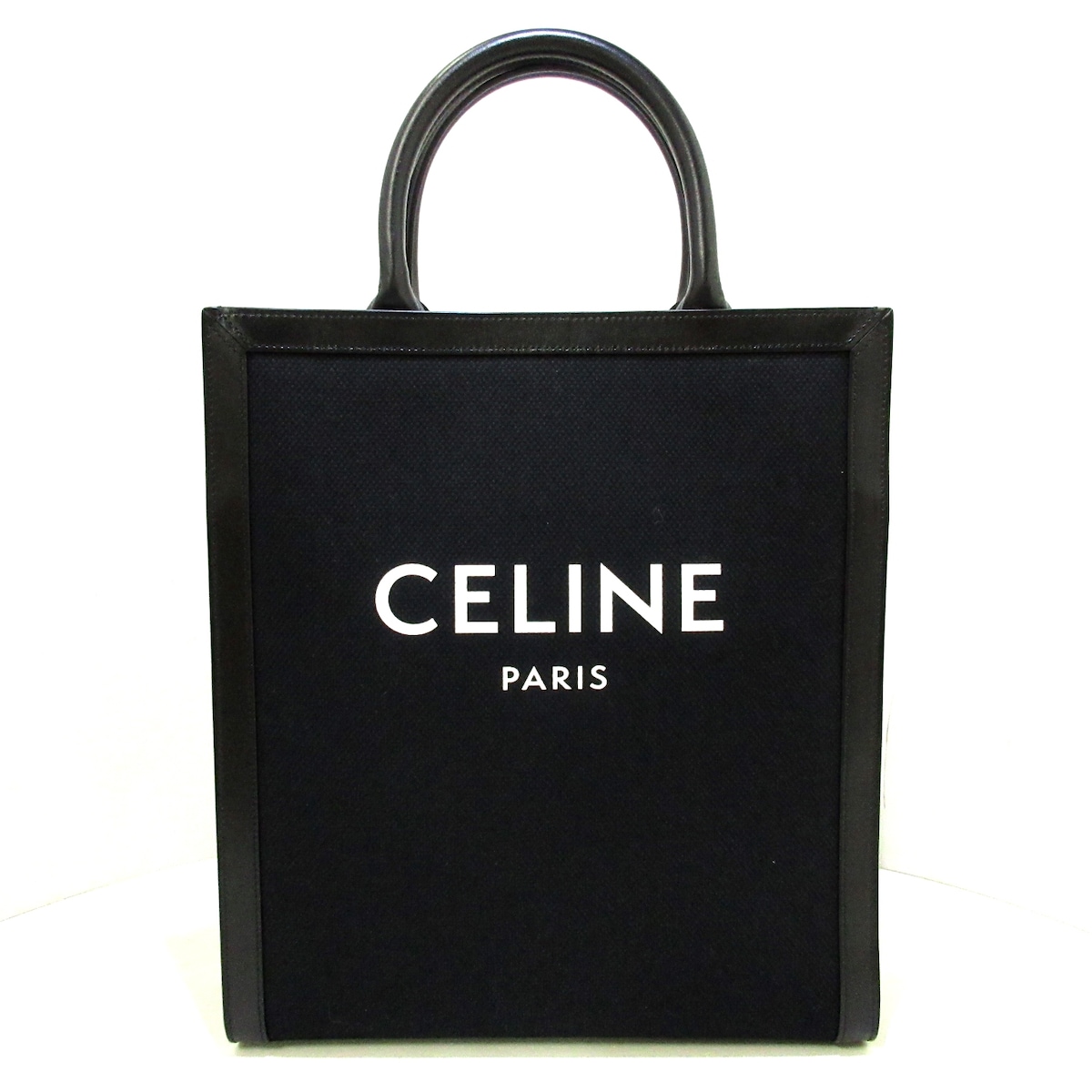 セリーヌ/トートバッグ/スモール バーティカル カバ/黒/キャンバス