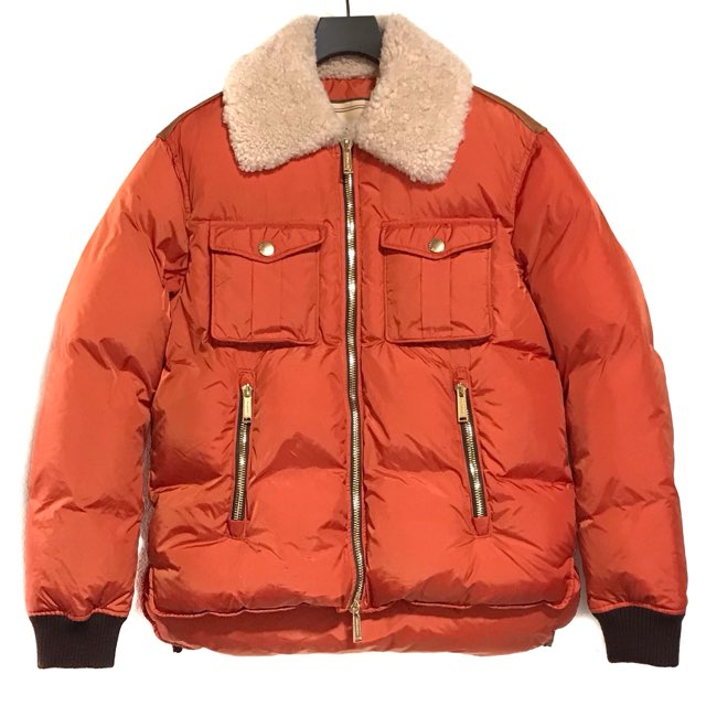 ディースクエアード/ダウンジャケット/オレンジ×ダークブラウン