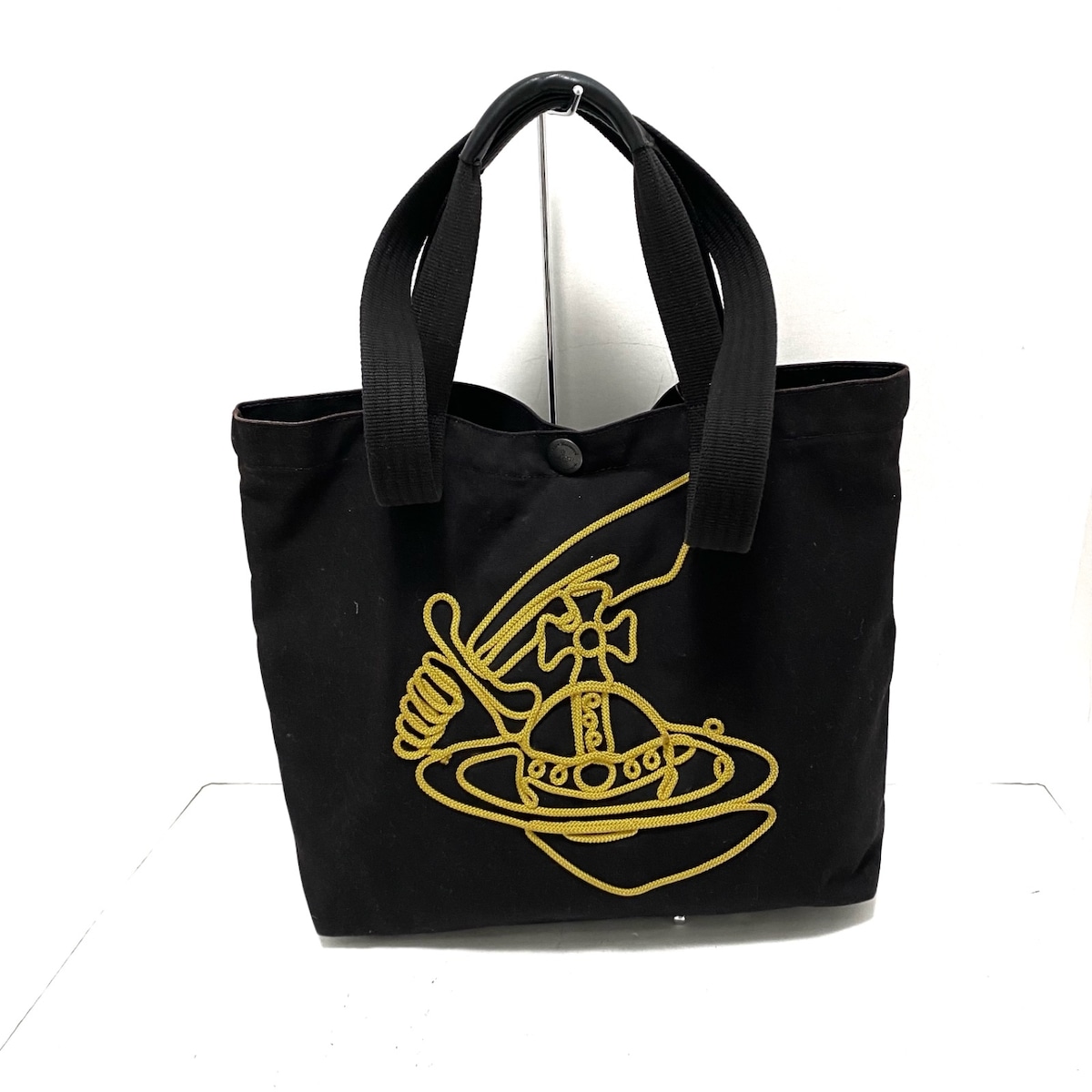 ヴィヴィアンウエストウッドアングロマニア/トートバッグ/黒×イエロー