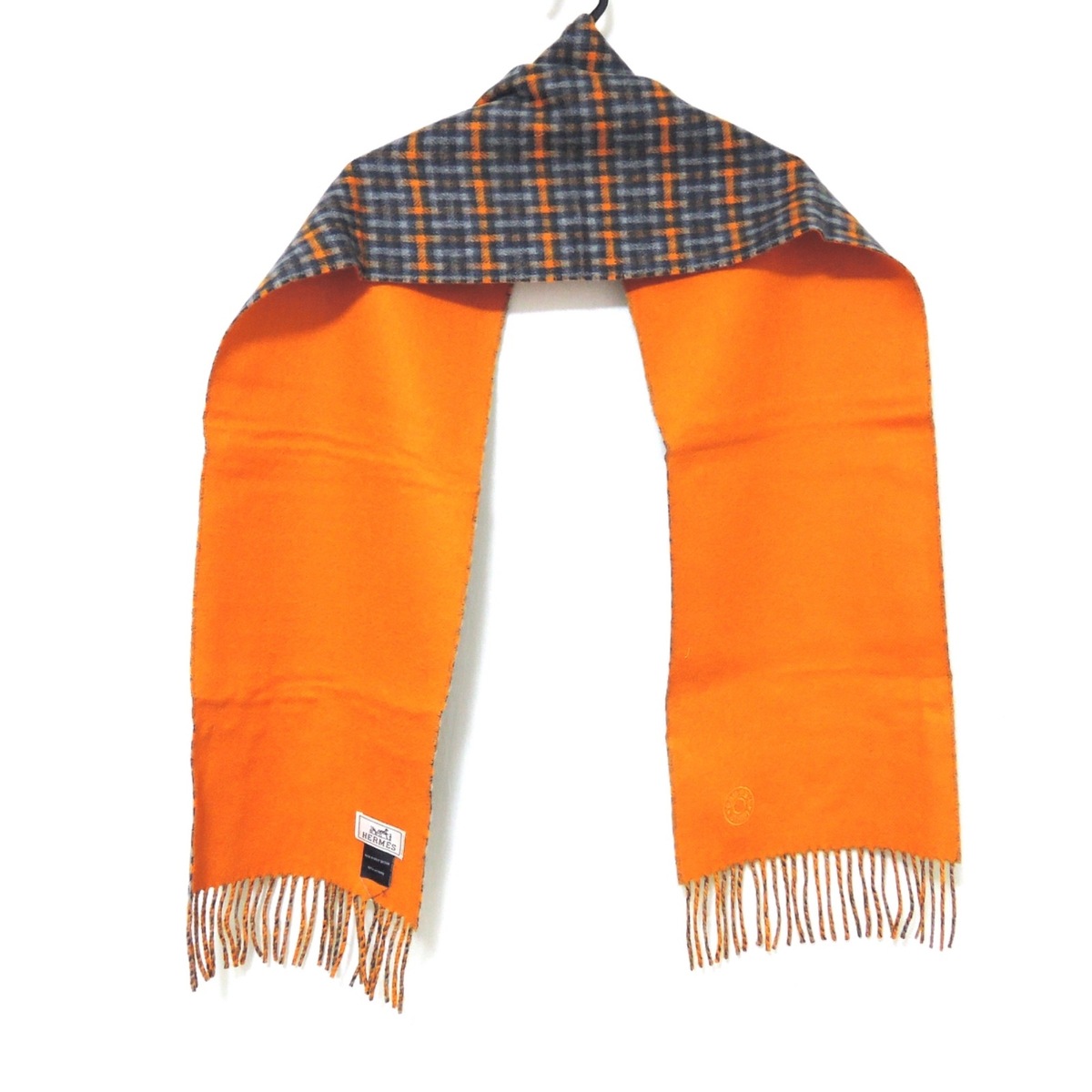エルメス/マフラー/オレンジ×ネイビー×グレーの買取実績【ブランディア】