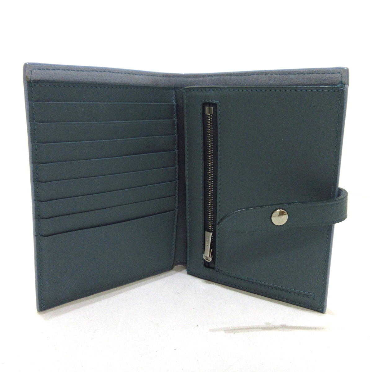 セリーヌ/2つ折り財布/ミディアム ストラップウォレット/ライトブルー