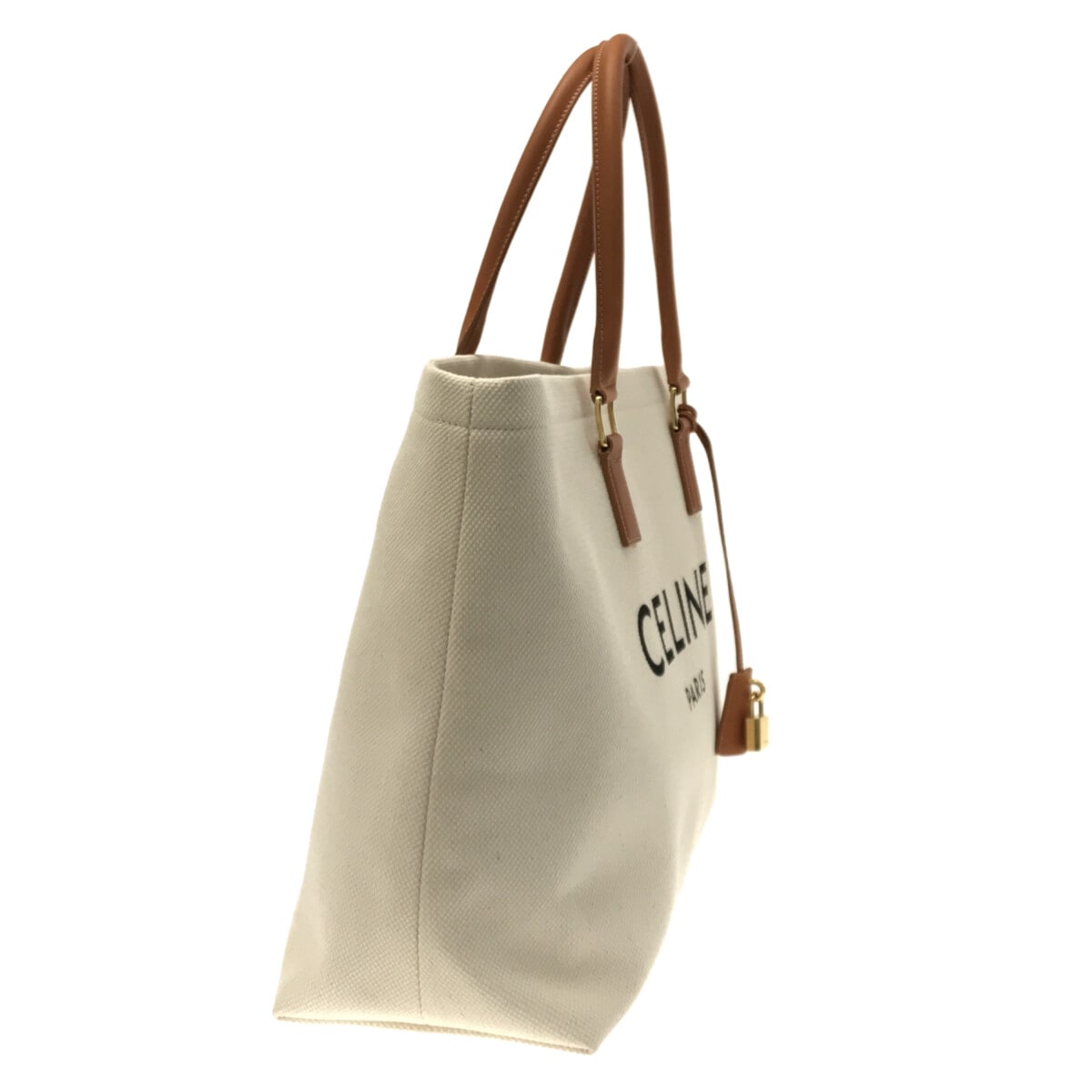 セリーヌ/トートバッグ/ホリゾンタルカバ/ナチュラル(アイボリー)×タン