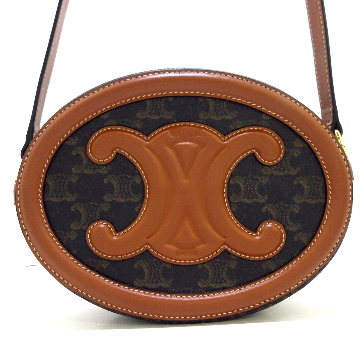 セリーヌ/ショルダーバッグ/オーバルバッグ キュイル トリオンフ/黒