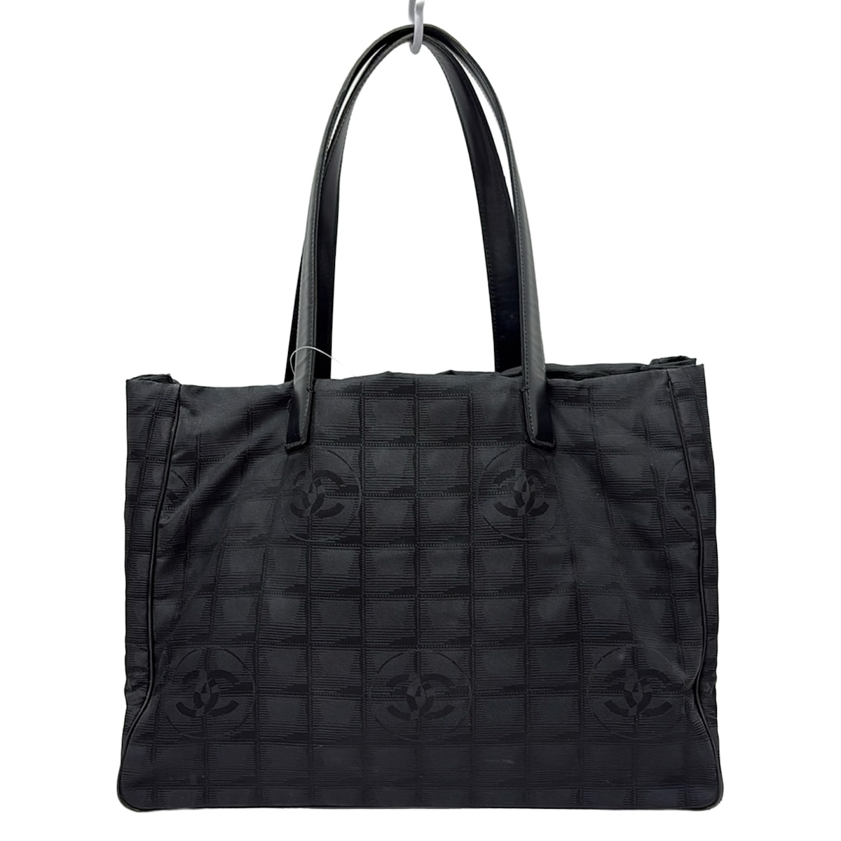 シャネル/トートバッグ/ニュートラベルライントートMM/黒/ナイロン