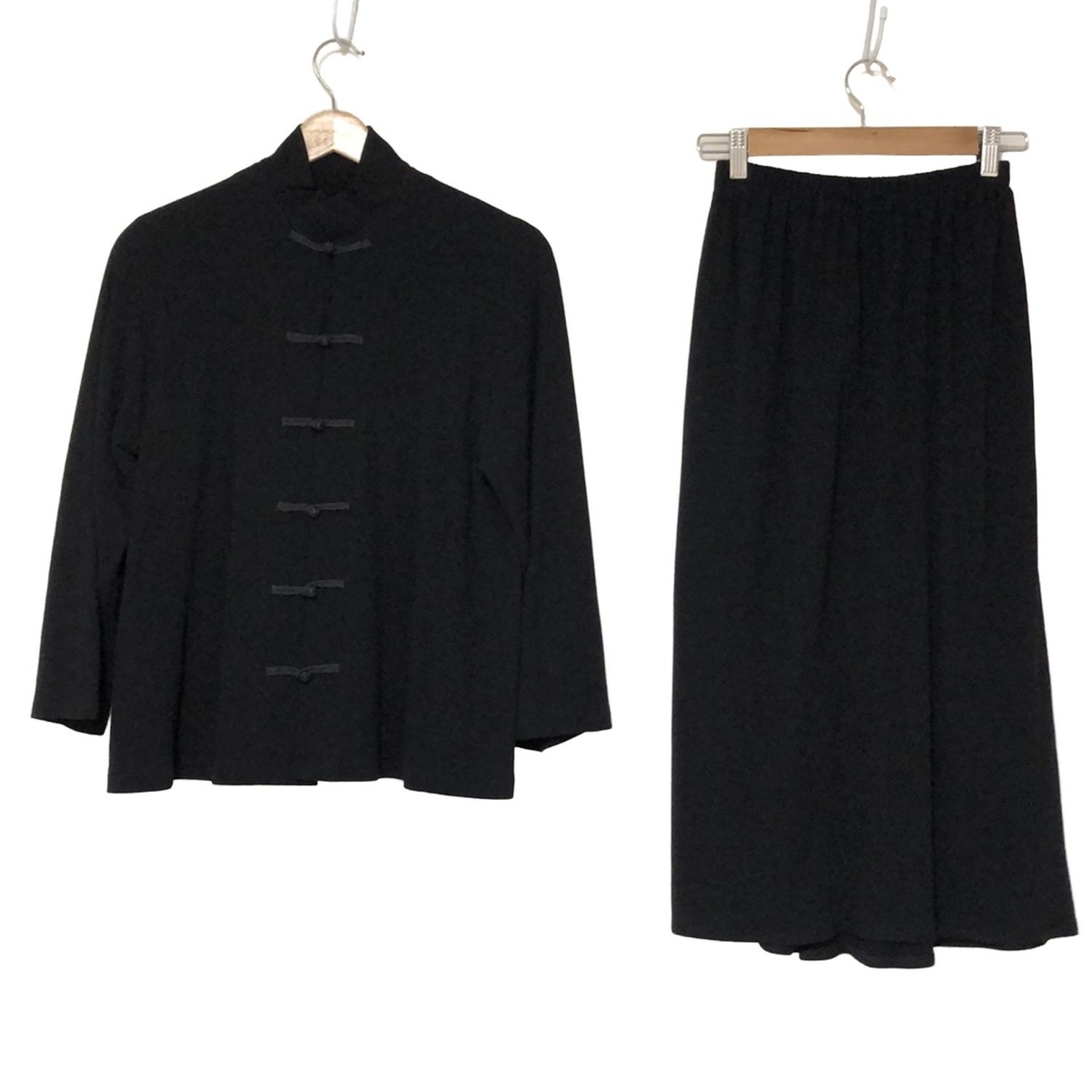 ヨーガンレール/スカートセットアップ/黒/サイズ：トップス：M