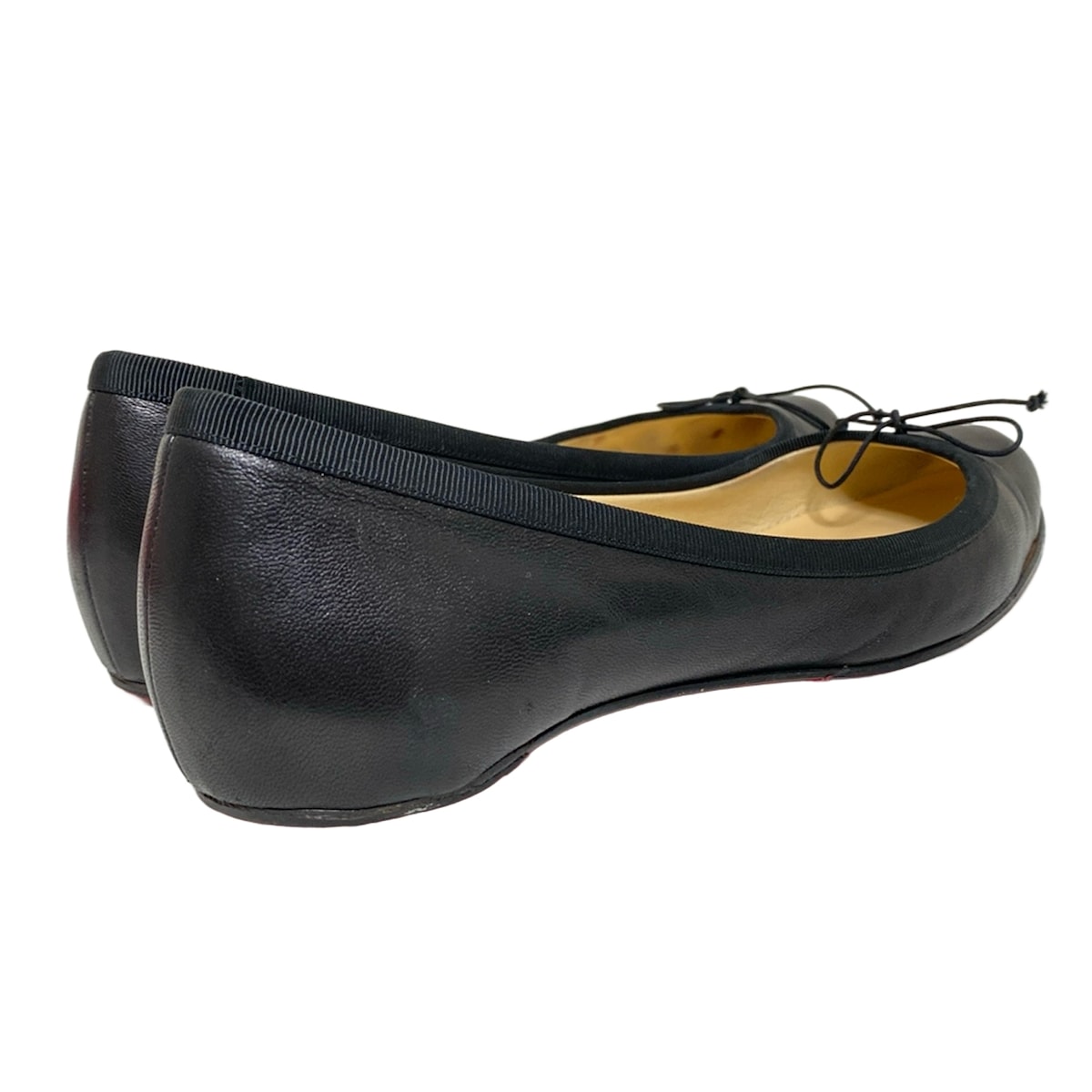 クリスチャンルブタン フラットシューズ 361/2 レディース 黒 リボン