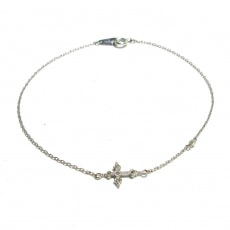 ローリーロドキン/ブレスレット/K18WG×ダイヤモンド/6Pダイヤ/クロス