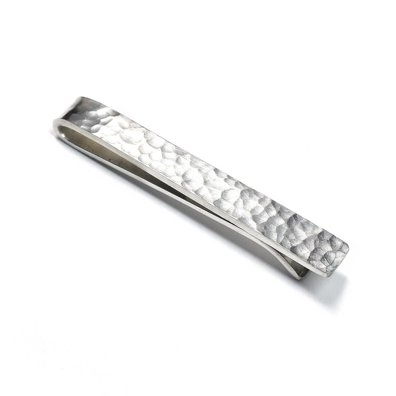 シルバー クリップ ネクタイピン （槌目模様 タイバー） | シルバー