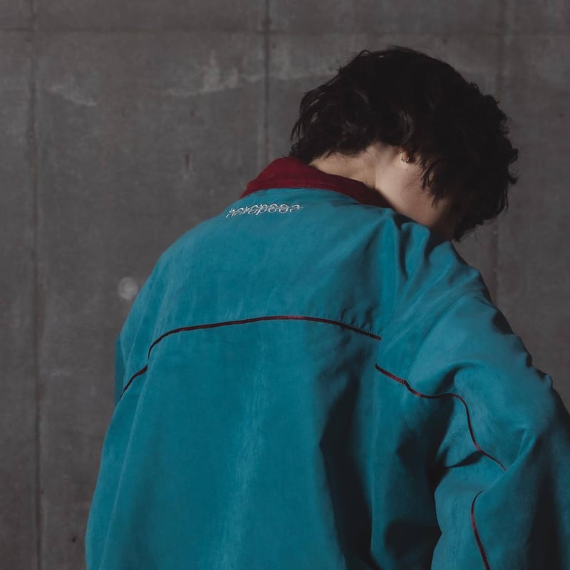 Color Suede blouson-23AW--ブルーグリーン×ボルドー | harape