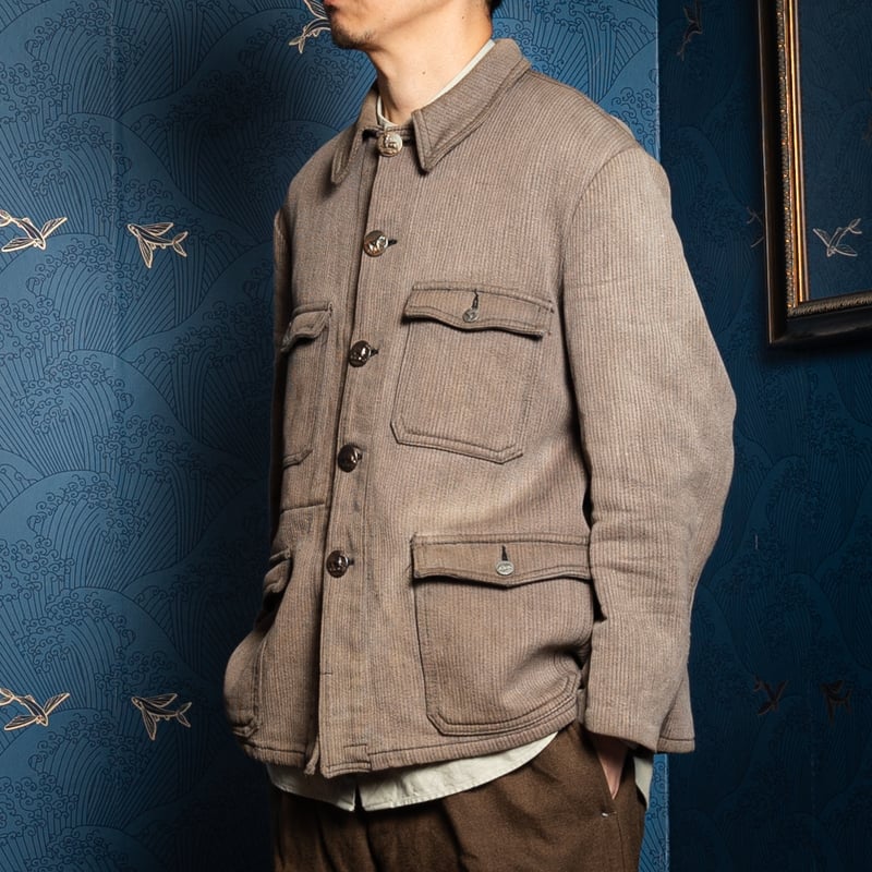 40-50s France Vintage Cotton Pique Hunting Jack