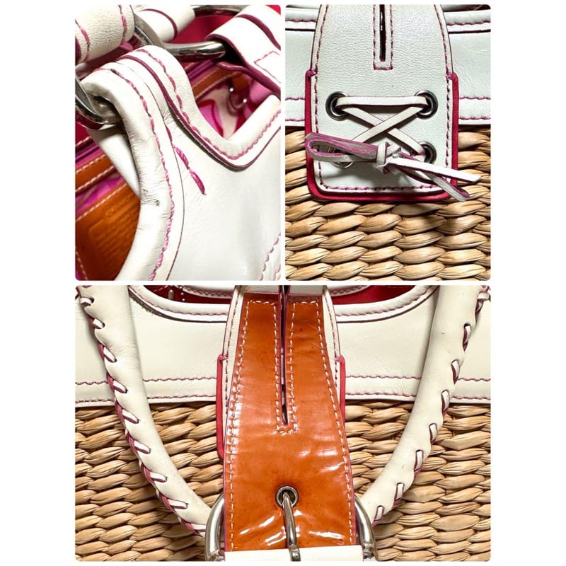 コーチ COACH かごバッグ ハンドバッグ 6271 白 ホワイト ベージュ