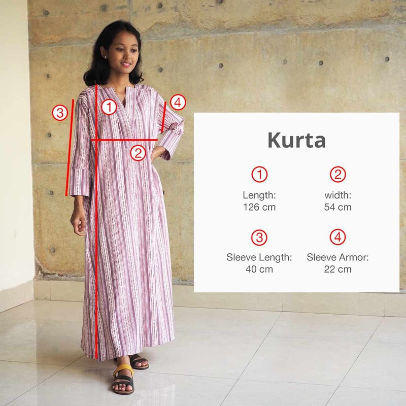 クルタ （ハンドブロックプリント） | Jonno