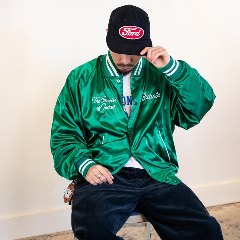 BUTWIN × MISSION DISTRICT】SATIN AWARD JACKET (