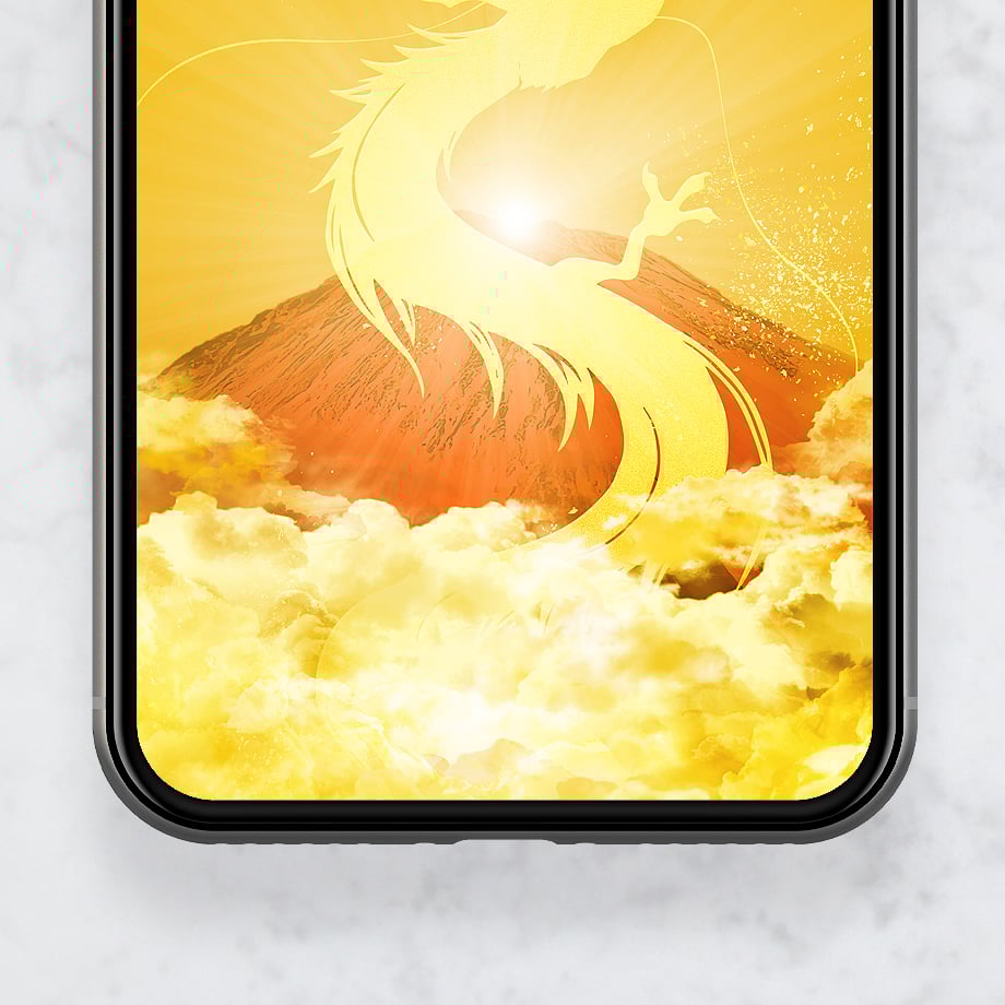 最強無敵！金雲ダイヤモンド赤富士金龍王＋数字32】🌞天を貫く黄金の