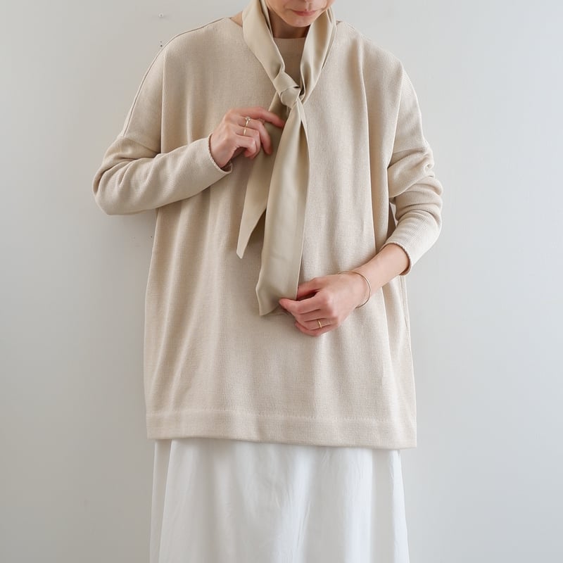 Yoli | Silk tie scarf - White/Beige 25SS | written