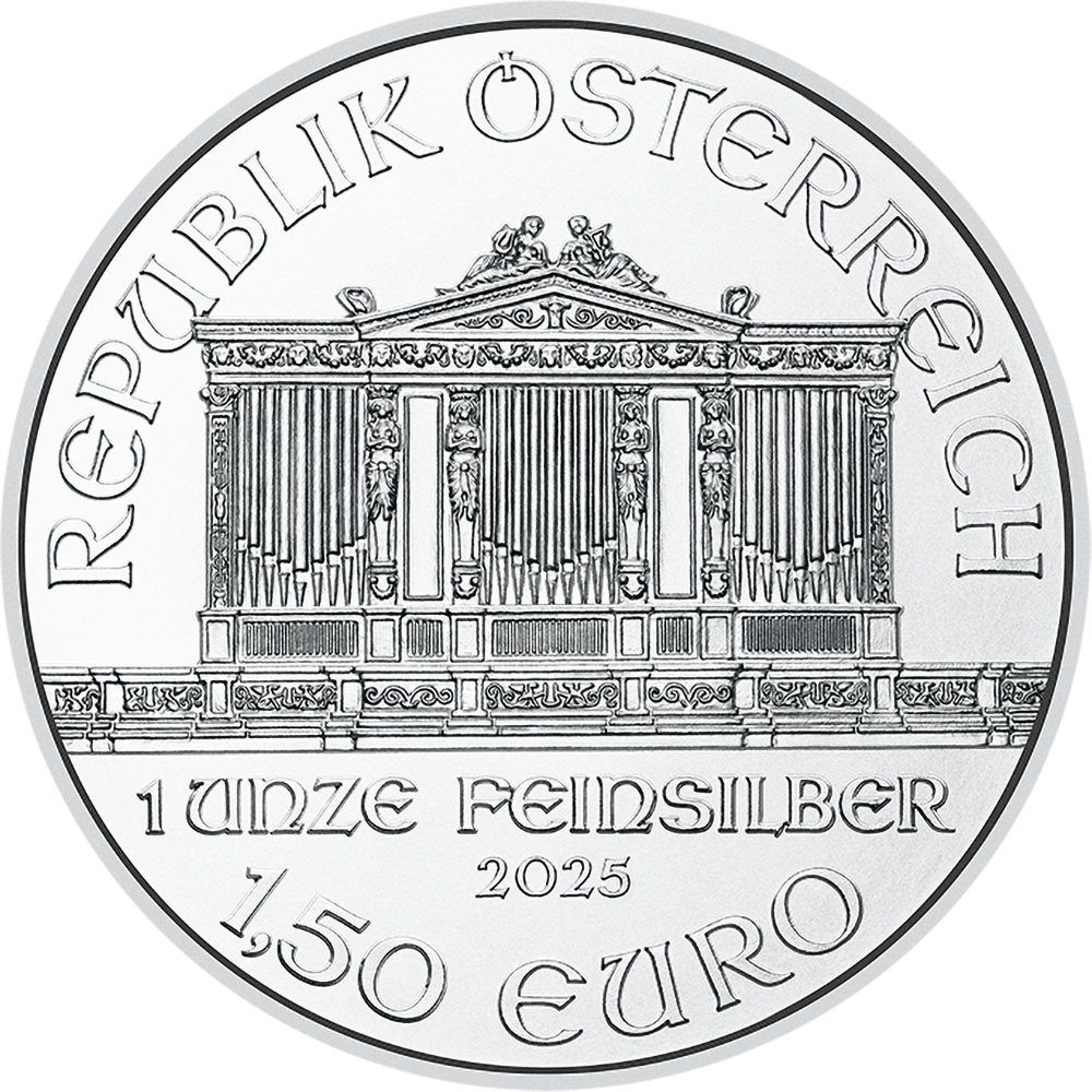 2025 Austria Silver Philharmonic 1 oz 1.5 Euro - 1 Roll 20 BU