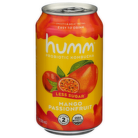 Humm Mango Kombucha Passionfruit Can Probiotic - 12 Fluid Ounce