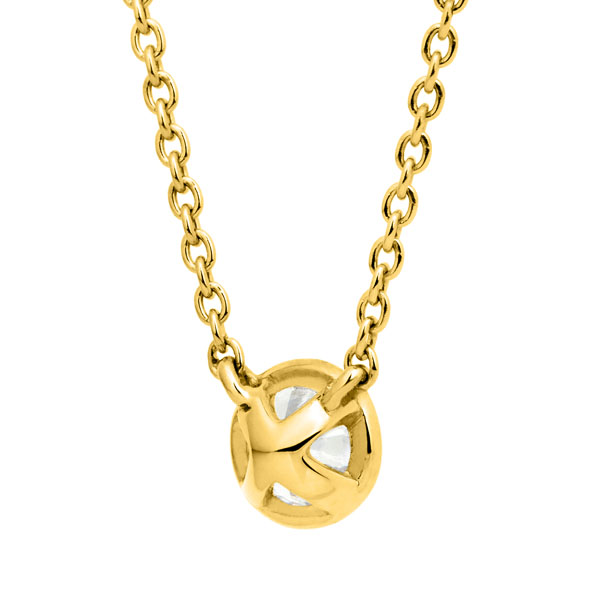 K18YG アイコニック ベゼル ダイヤモンド ネックレス 45cm 0.12ct