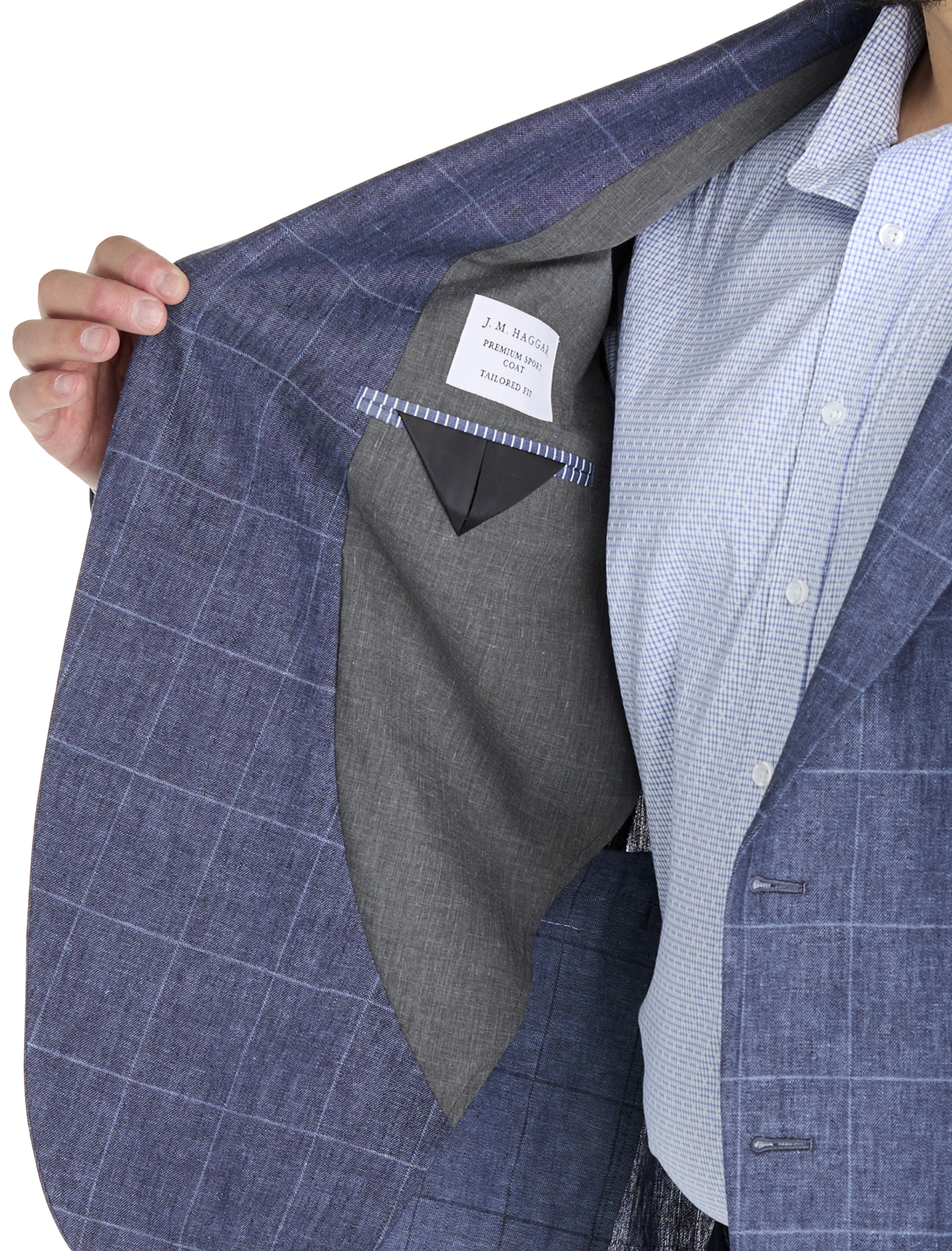 Big + Tall | Haggar Linen Windowpane Sport Coat | DXL
