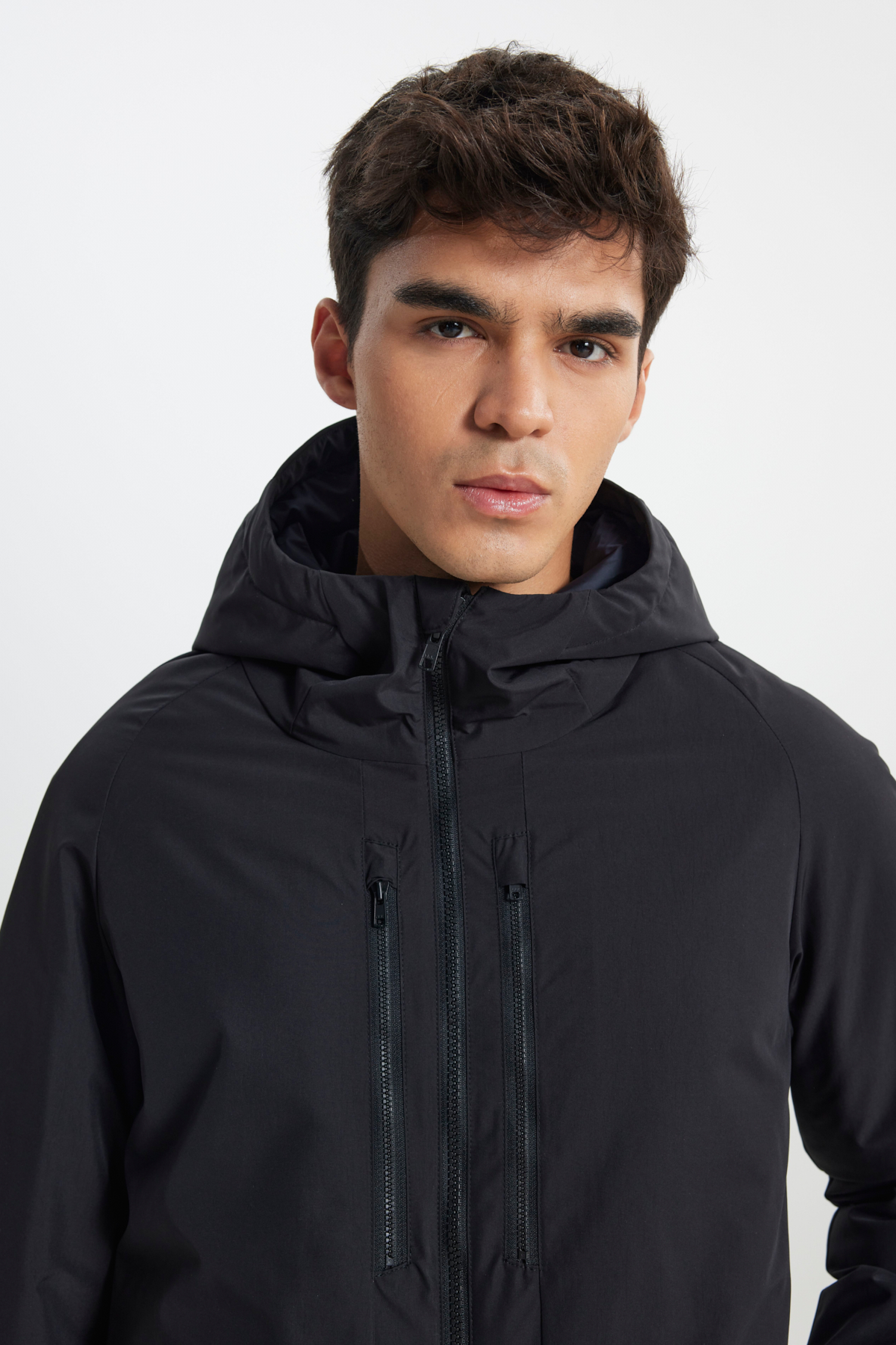 Relaxed Fit Geniş Kesim Kapüşonlu Siyah Parka L242506001 | Lee