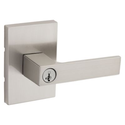 Satin Nickel Prava Lever (Rectangle) - Keyed - featuring SmartKey