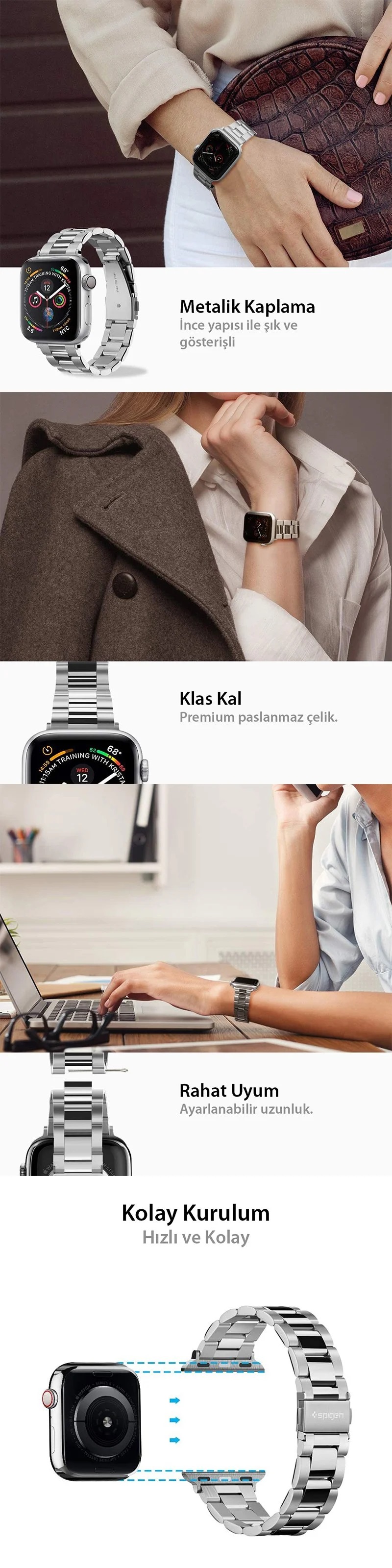 Spigen Apple Watch 42mm Seri 11/10 - 41mm Seri 9/8/7 - 40mm Seri