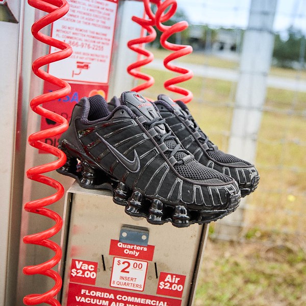Womens Nike Shox TL Athletic Shoe - Black / Metallic Hematite