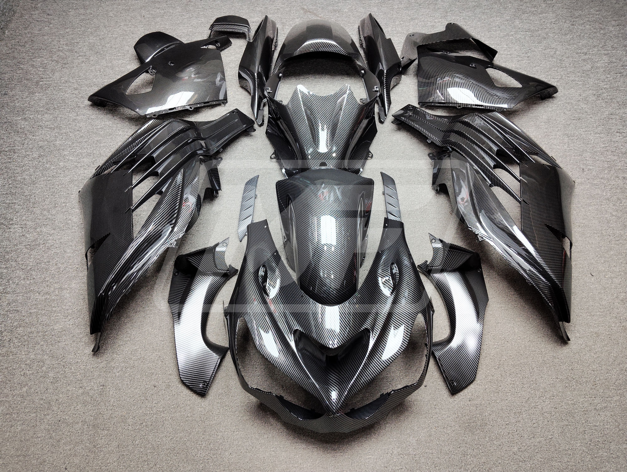 Kawasaki ZX14R 2012-2025 Gloss Carbon Fiber Style ABS Fairings