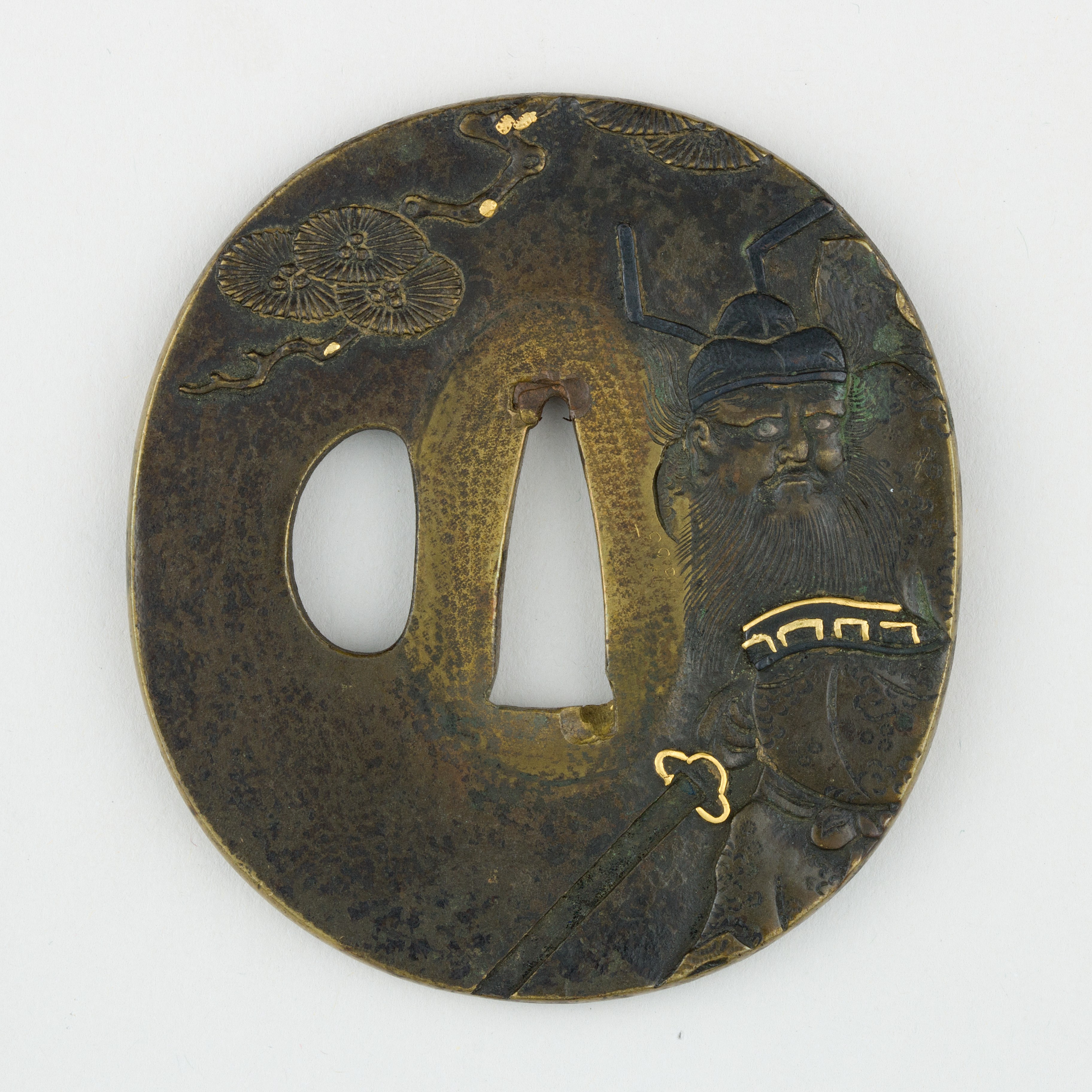 Sword Guard (Tsuba) Depicting Shōki the Demon Queller (鬼鍾馗図鐔