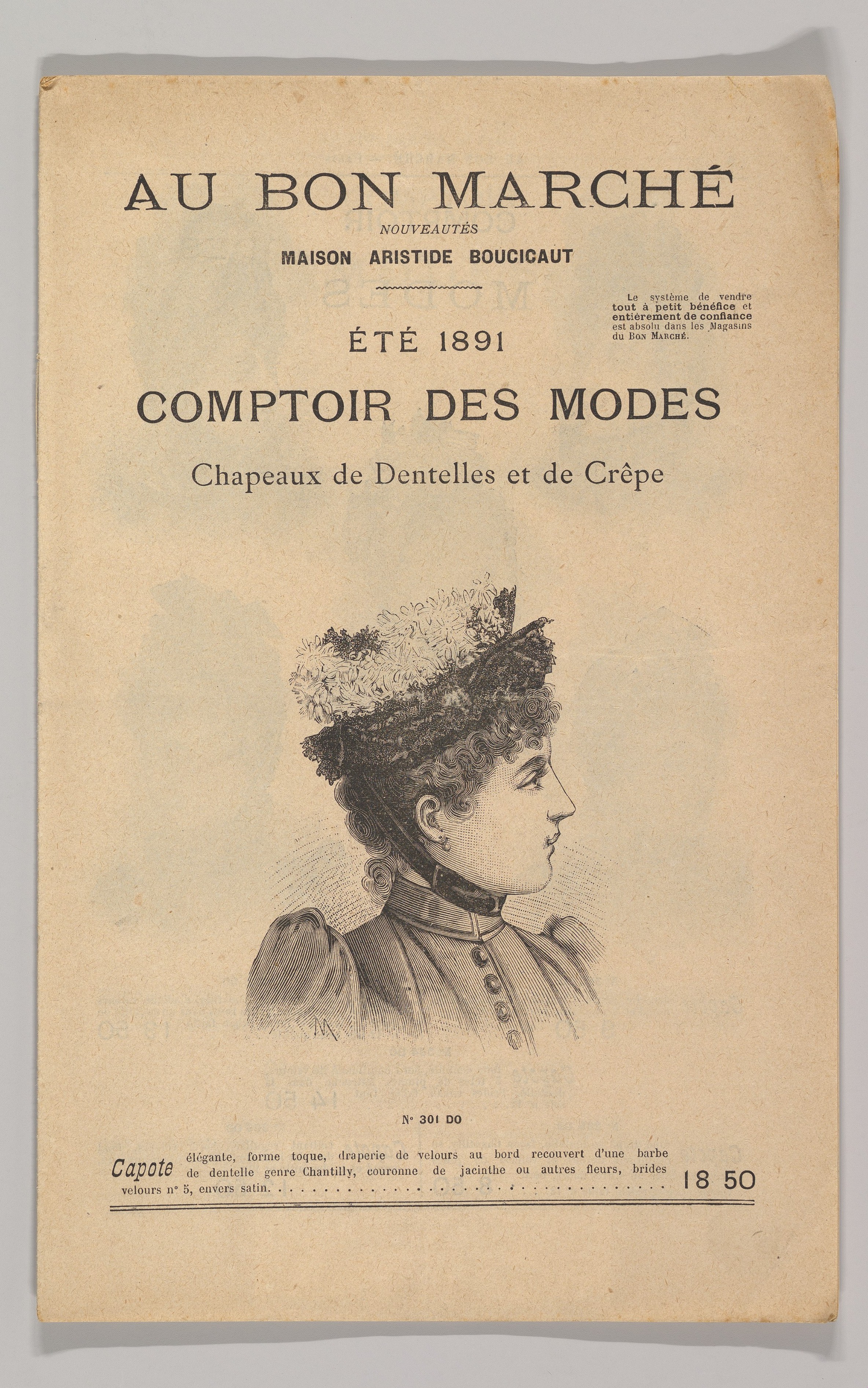Au Bon Marché-Comptoir des Modes, Chapeaux de Dentelles et de