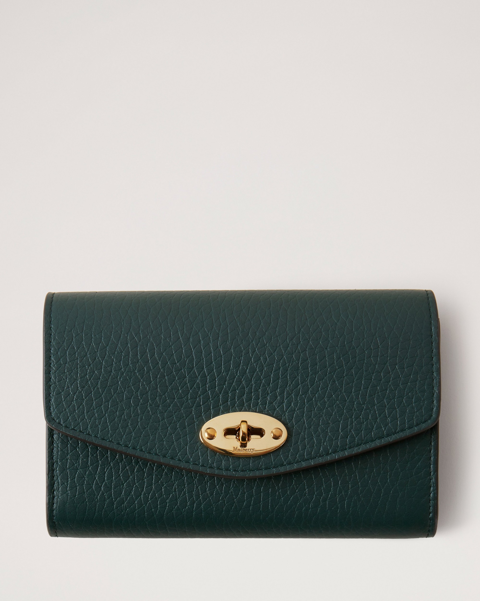 Mulberry | Medium Darley Wallet | Mulberry Green Heavy Grain