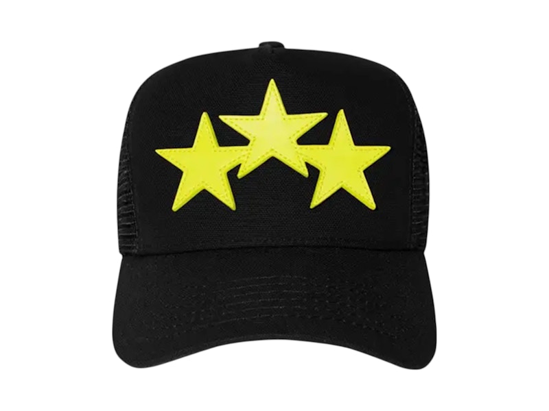AMIRI Three Star Trucker Hat Black/Lime Men's - SS23 - US