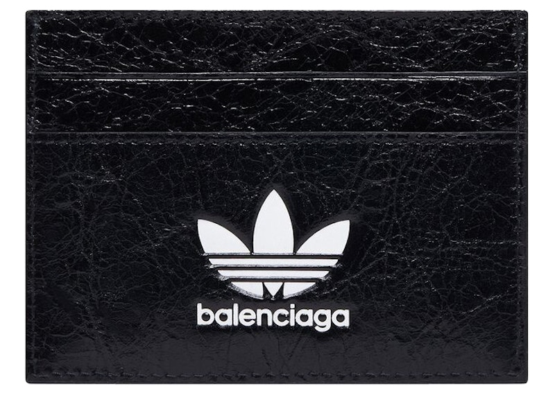 Balenciaga x adidas Card Holder Black in Lambskin Leather - US
