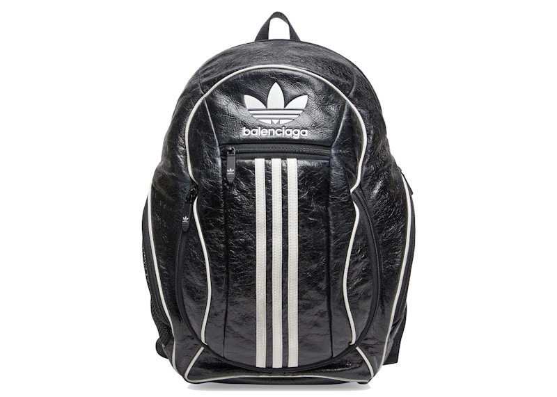 Balenciaga x adidas Small Backpack Black in Aged Arena Lambskin