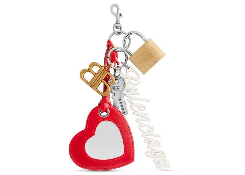 Balenciaga Paloma Keychain Multicolored in Leather with Silver