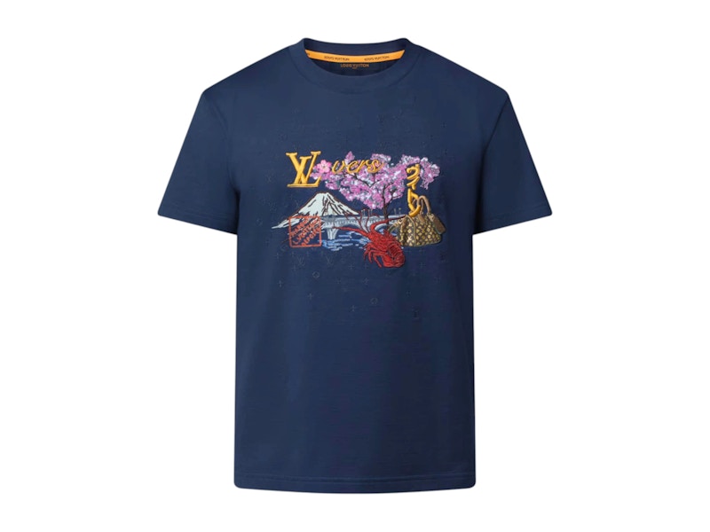 Louis Vuitton x Nigo Embroidered T-Shirt Deep Navy Men's - SS25 - US