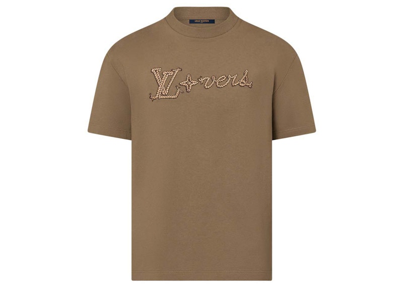 Louis Vuitton Embroidered Signature Cotton T-Shirt Kangaroo Men's