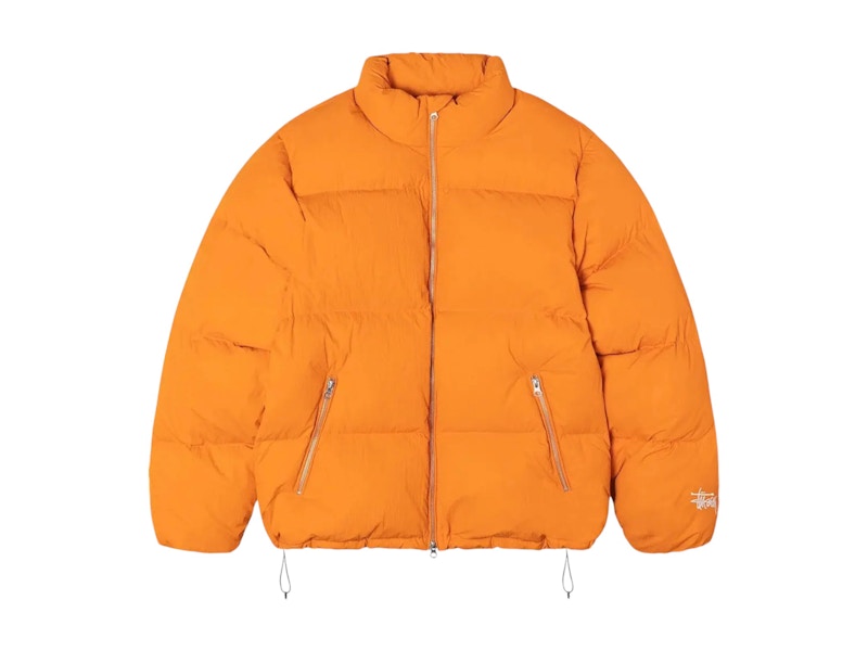 Stussy Nylon Down Puffer Jacket Orange Men's - FW24 - US