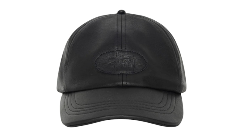Stussy Low Profile Leather Strapback Black Men's - FW25 - US