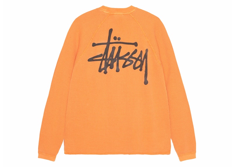 スケートボード M)Stussy Raglan Thermal LS Crew Stussy Raglan