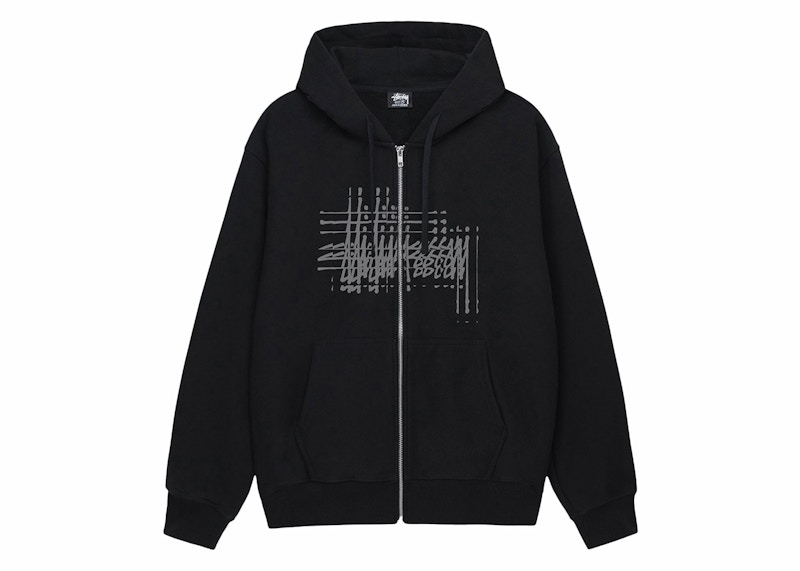 Stussy Refracted Zip Hoodie Black Men's - SS24 - US