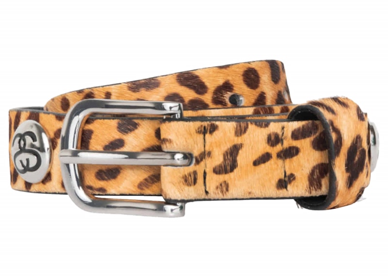 Stussy SS-Link Studded Belt Hairy Cheetah Print Men's - SS24 - GB