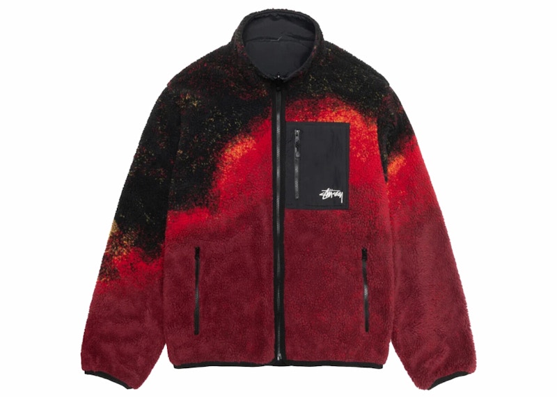 Stussy Sherpa Reversible Jacket Lava Men's - FW23 - US